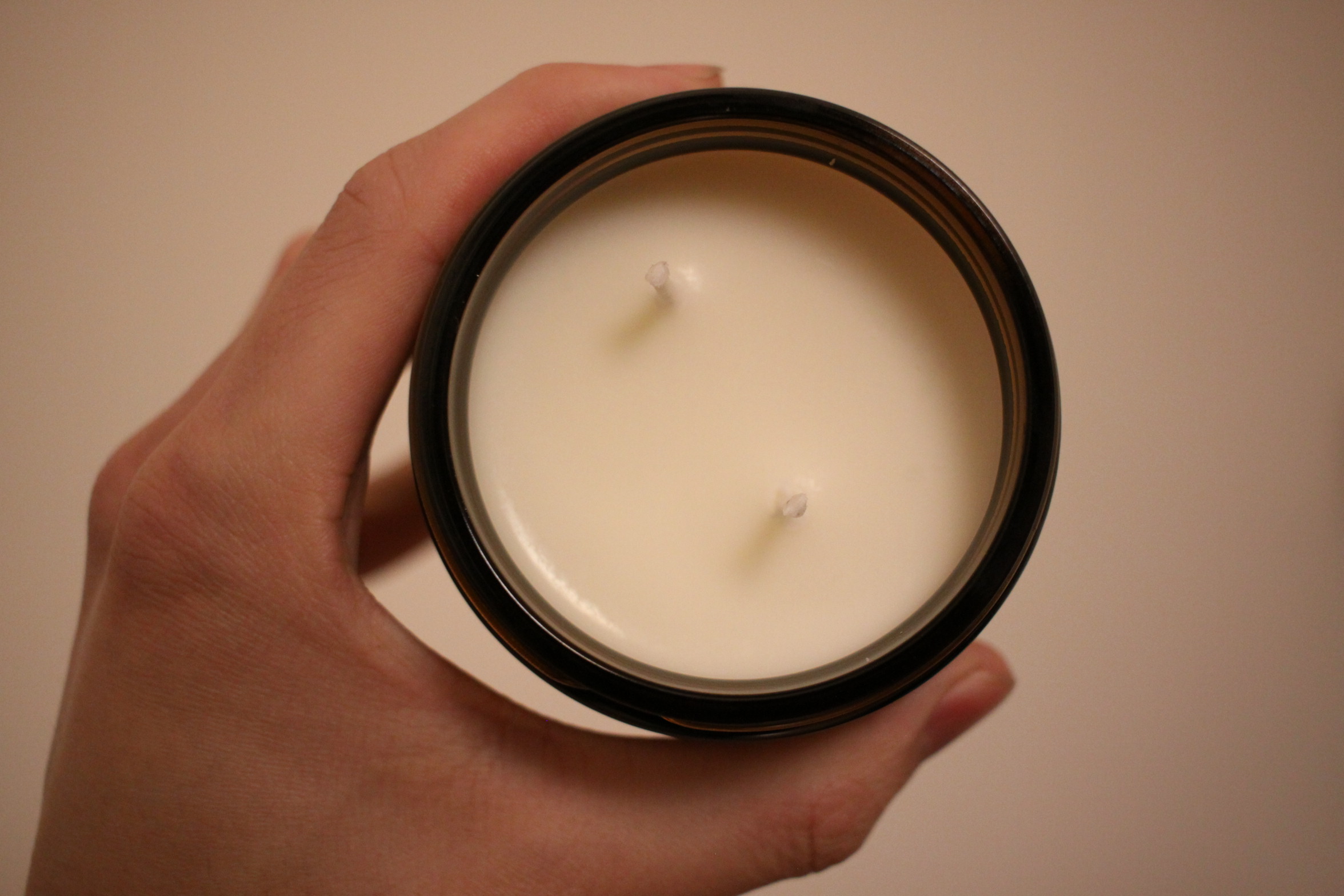 Strange candle surface. 464 soy wax heated to 185F, fragrance ~7